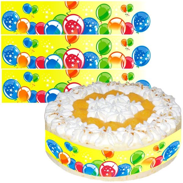 Ballon Tortenband aus Zuckerguss für Ballonparty zum Geburtstag