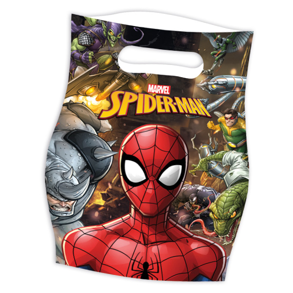 Spiderman Mitgebseltüten, 6 Stk., 16cm x 23cm