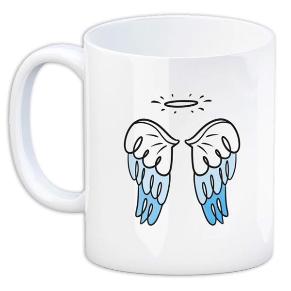 Kaffeebecher "Einen Engel ohne Flügel nennt man Mama" aus Keramik, 330ml