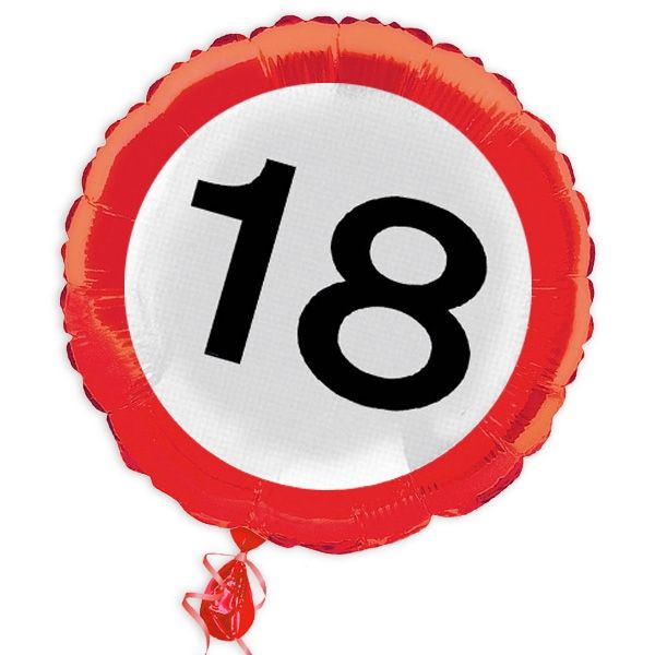 Ballon "Verkehrsschild" zum 18. Geburtstag