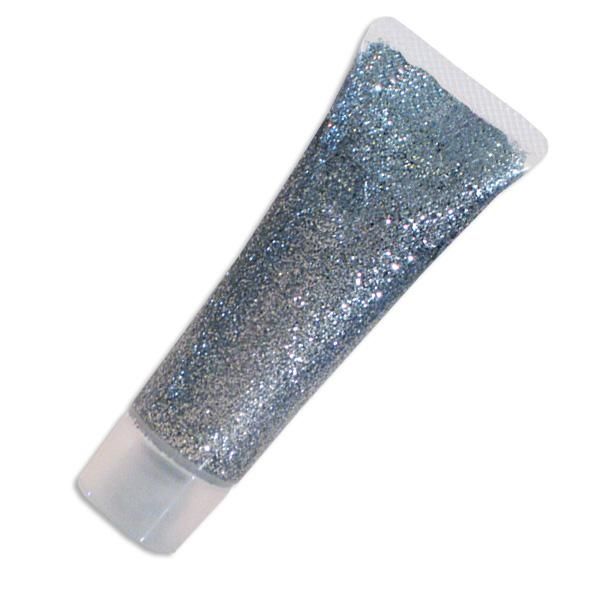 Glitzergel, Silber, (holographisch), hoch pigmentiert, feine Qualität, 18ml Tube