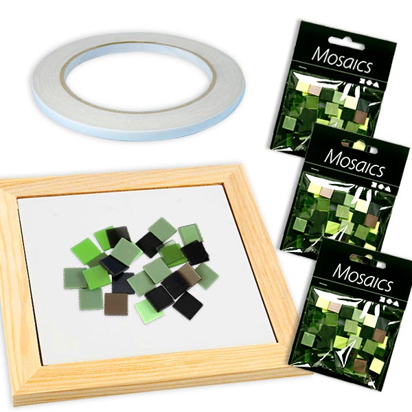 Mosaik Bastelset Grün-Mix, grüne Mosaiksteine zum Basteln im Set