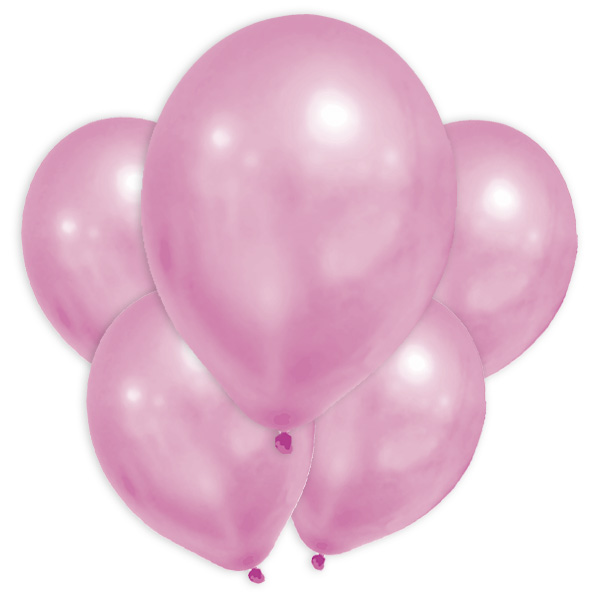 Pinke Metallic-Ballons, 8 Stk., 30cm
