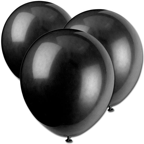 Luftballons schwarz 10 Stk., 30 cm