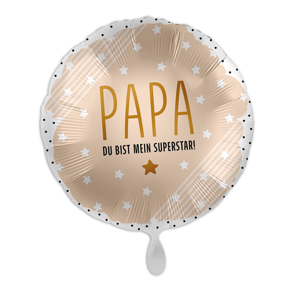 "Papa mein Superstar", Heliumballon rund Ø 34 cm