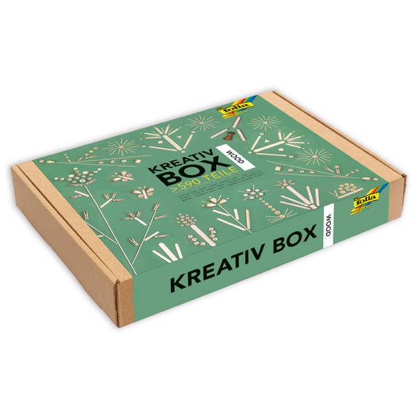 Kreativ Box mit verschiedenen Holzteilen, ca. 590 Teile
