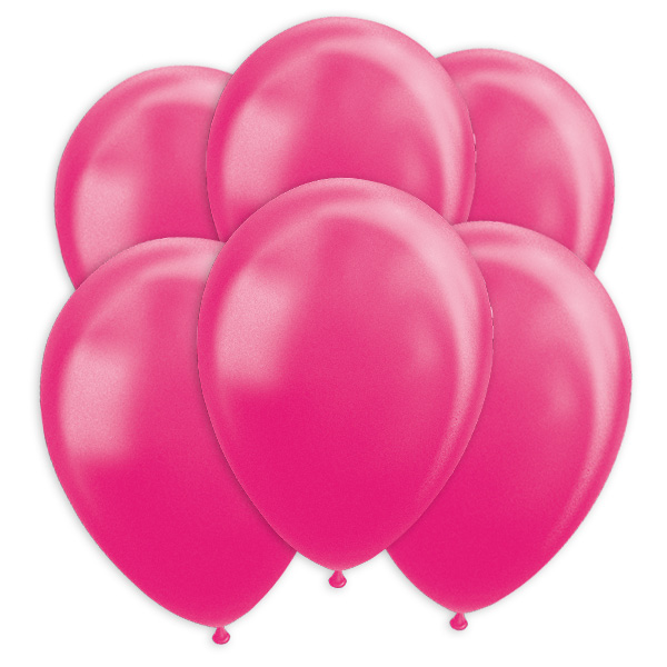 Pinke Ballons mit Perlglanz-Effekt, 10 Stk., 30cm