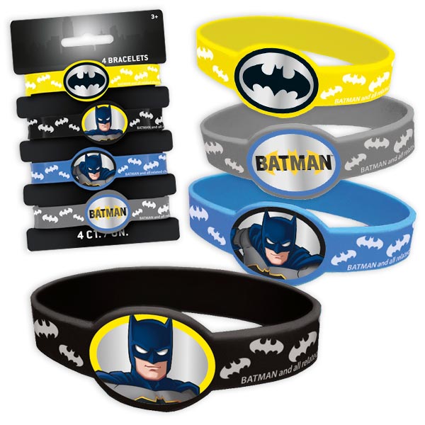 Batman Silikon-Armbänder im 4er Pack, Ø ca. 6,5cm