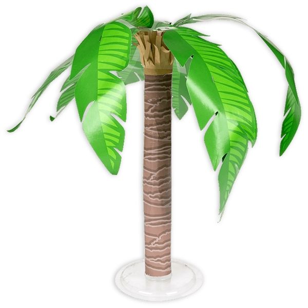 Palme - tropische Deko, 32cm hoch, aus Pappe/Papier für Südseefeeling