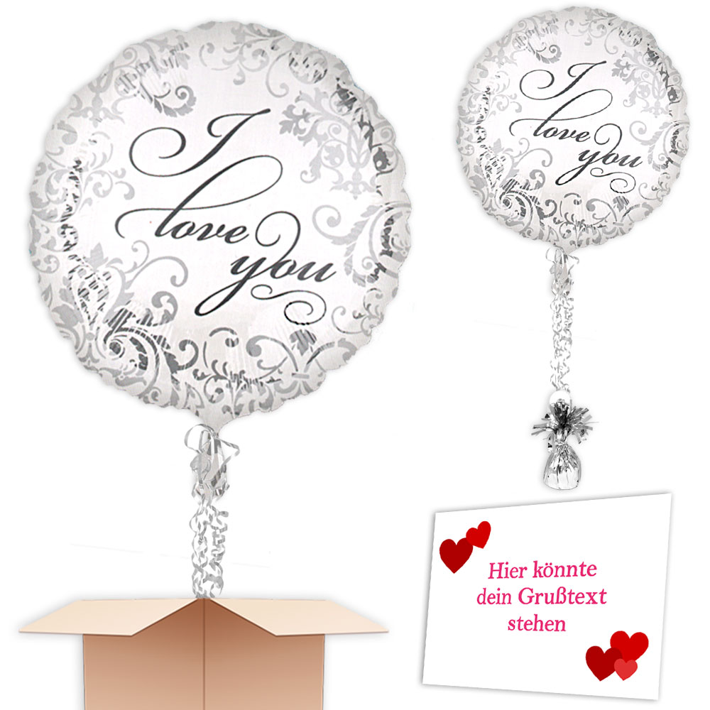 Liebesgruß zu Valentinstag verschicken, gefüllter Heliumballon