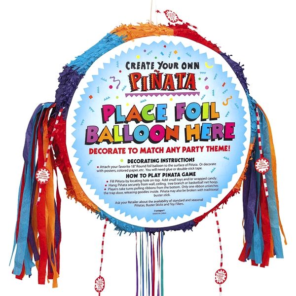 Zugpinata selbst dekorieren 45 cm, z.B. runden Folienballon aufkleben