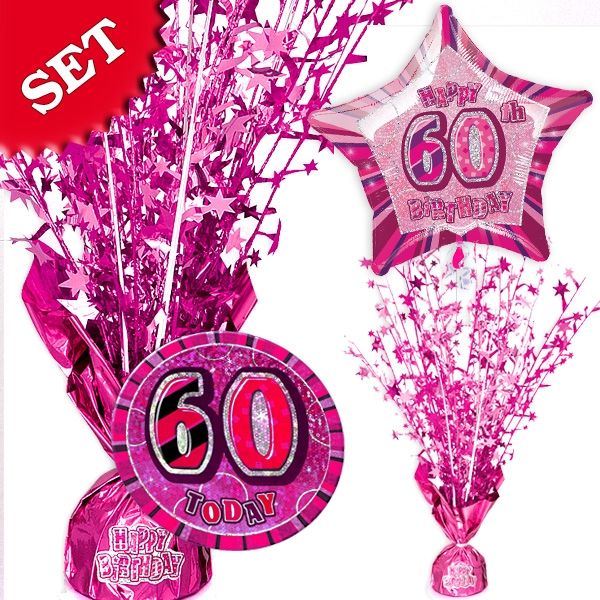 Partyset zum 60. Geburtstag - pink