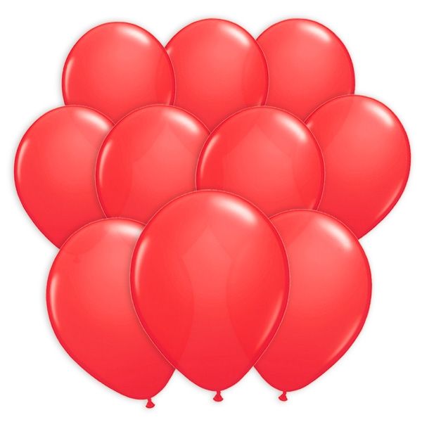 100 rote Luftballons, Ballons für Spiele und Deko aus Latex in Rot