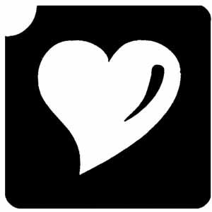 Herz mit Glanz Tattooschablone für herzliche Glitzertattoos, 4,5x4,5cm