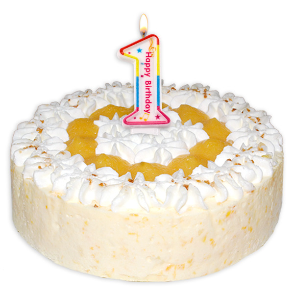 Zahlenkerze "1" mit Happy-Birthday-Aufdruck