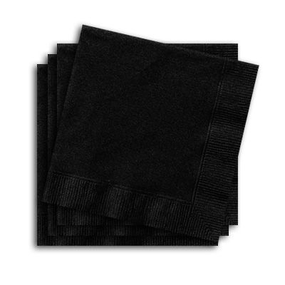 Servietten schwarz, 20 Stück, 25 cm  - Onlineshop Geburtstagsfee