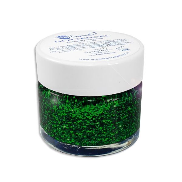 Glitzergel grün 15ml, Glitter-Effekt für Haut & Haare, 1 Dose mit Glitzer