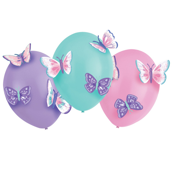 Butterfly Ballons mit Papierschmetterlingen  - Onlineshop Geburtstagsfee