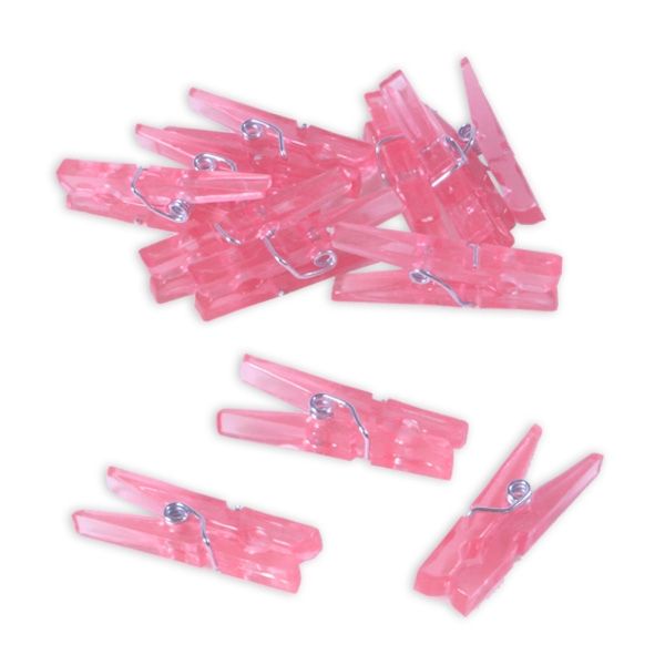 Streudeko "Mini-Wäscheklammern", rosa, 12 Stück