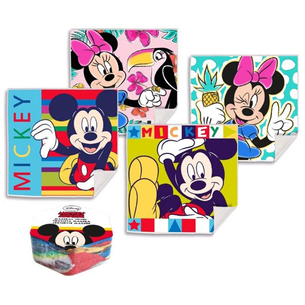 Mickey & Minnie Maus Zauberhandtuch, 1 Stück, 30cm x 30cm