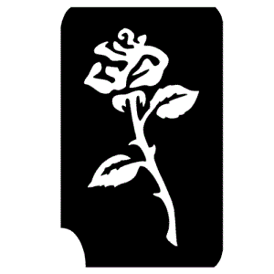 Rose Klebeschablone als Vorlage für Glitzertattoos/Neontattoos 5,5x8cm