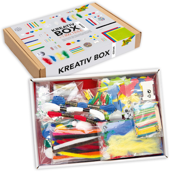Große Kreativ Box mit verschiedenen Bastelmaterialien, ca. 1300 Teile