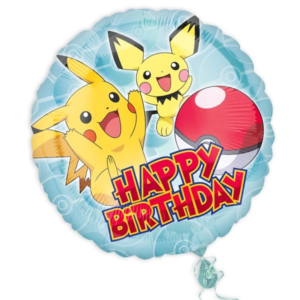 Pokemon, runder Folienballon, 34cm, Lieferung mit Heliumfüllung möglich