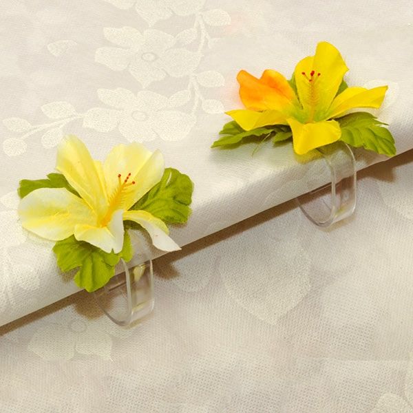 Tischtuchklammern 4er Pck, mit Blumen, 8cm